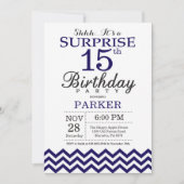 Verrassend 15e verjaardag marinier Blauwe Chevron Kaart (Voorkant)