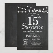 Verrassend 15e verjaardag Uitnodigingskarton Kaart (Voorkant / Achterkant)