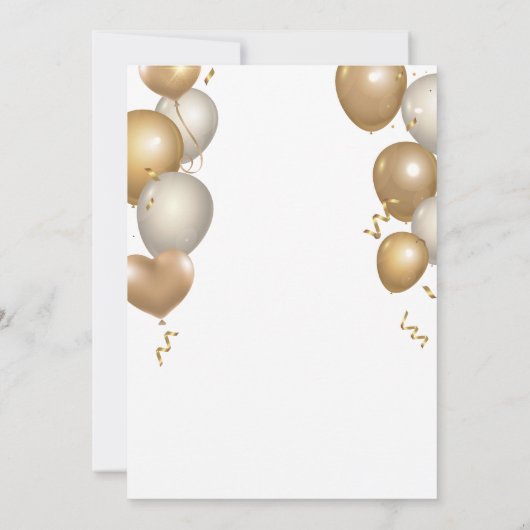 Verrassend 15e verjaardag Witte en gouden ballonne Kaart (Achterkant)