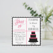 Verrassend 16e verjaardag 16e verjaardag uitnodigi kaart (Staand voorkant)