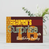 Verrassend 16e verjaardag goud en chocolade sterre kaart (Staand voorkant)