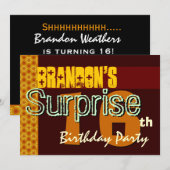 Verrassend 16e verjaardag goud en chocolade sterre kaart (Voorkant / Achterkant)