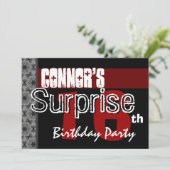 Verrassend 16e verjaardag Modern Red Stars v10 Kaart (Staand voorkant)