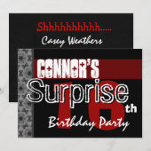 Verrassend 16e verjaardag Modern Red Stars v10 Kaart (Voorkant / Achterkant)