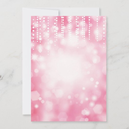 Verrassend 16e verjaardag Uitnodiging Roze Glitter (Achterkant)