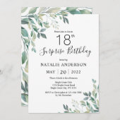 Verrassend 18e verjaardag groene Eucalyptus Greene Kaart (Voorkant / Achterkant)