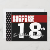 Verrassend 18e verjaardag Moderne Zwarte en Rode P Kaart (Voorkant)