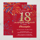 Verrassend 18e verjaardag Rood- en Gold-regenboogv Kaart (Voorkant / Achterkant)
