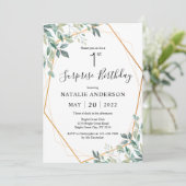 Verrassend 1e verjaardag Eucalyptus Greenery & Gol Kaart (Staand voorkant)