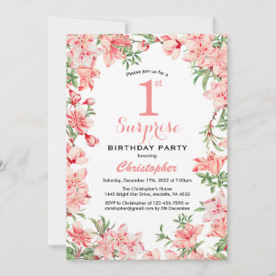 Verrassend 1e verjaardag Roze Boho botanische flor Kaart