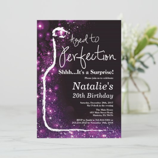 Verrassend 20e verjaardag wijn met een perfecte pe kaart (Staand voorkant)