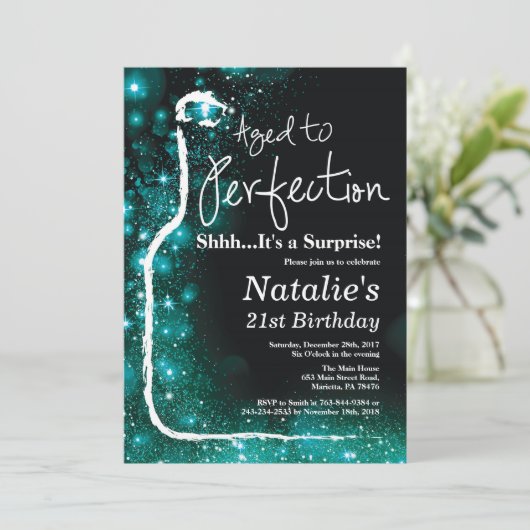 Verrassend 21e verjaardag wijn met perfecte perfec kaart (Staand voorkant)