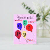 Verrassend 21ste Birthday-ballonnen roze Kaart (Staand voorkant)