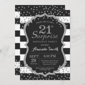 Verrassend 21ste uitnodiging van de verjaardag. Si (Voorkant / Achterkant)