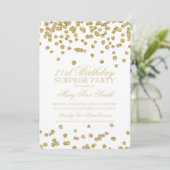 Verrassend 21ste verjaardag Gold Glitter Confetti Kaart (Staand voorkant)