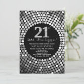 Verrassend 21ste verjaardag zwart en zilver glitte kaart (Staand voorkant)