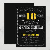Verrassend 21ste verjaardag zwart-geel karton kaart (Voorkant / Achterkant)