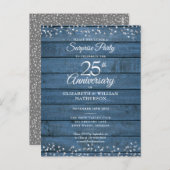 Verrassend 25e Jubileum blauw ritueel hart Briefkaart (Voorkant / Achterkant)