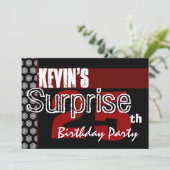 Verrassend 25e verjaardag Modern Red White, W445 Kaart (Staand voorkant)