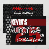 Verrassend 25e verjaardag Modern Red White, W445 Kaart (Voorkant / Achterkant)