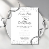 Verrassend 25th Wedding Jubileum Silver Hearts Briefkaart