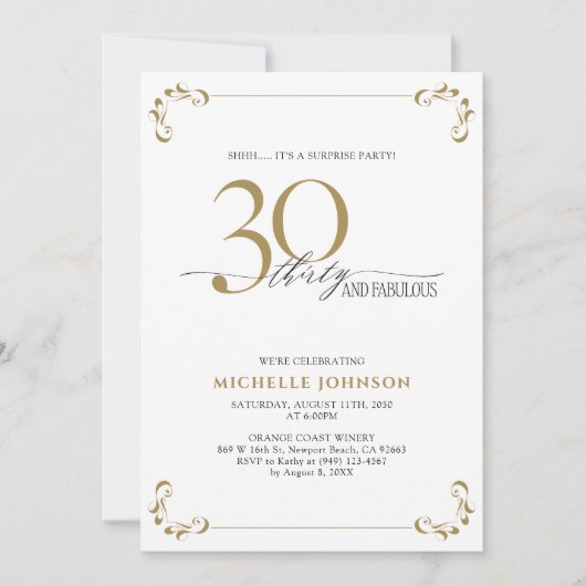 Verrassend, 30 jaar lang zwart en goud kaart (Voorkant)