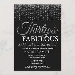 Verrassend 30e verjaardag Dertig en Fabulous Silve Kaart