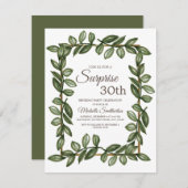 Verrassend 30e verjaardag groene bladeren kaart (Voorkant / Achterkant)