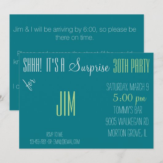 Verrassend 30e verjaardag kaart (Voorkant / Achterkant)