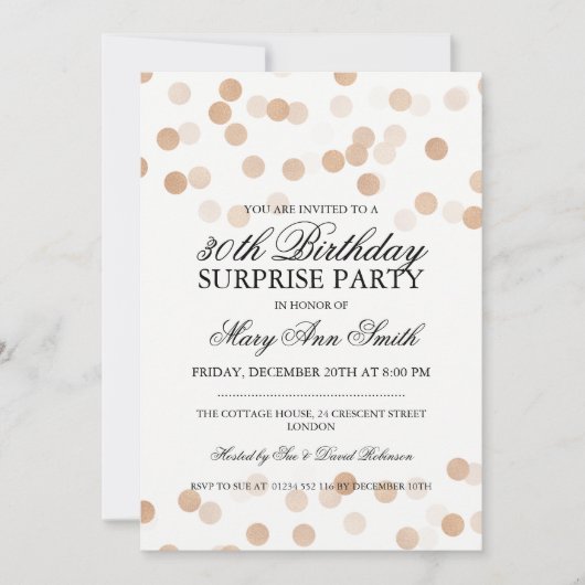 Verrassend 30e verjaardag koperen olie Glitterlich Kaart (Voorkant)