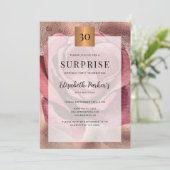 Verrassend 30e verjaardag roos goud glitter kaart (Staand voorkant)