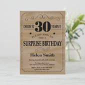 Verrassend 30e verjaardag Rustic Wood Kaart (Staand voorkant)