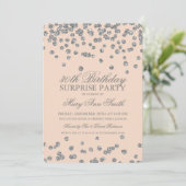 Verrassend 30e verjaardag Silver Glitter Blush Kaart (Staand voorkant)