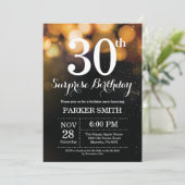 Verrassend 30e verjaardag Uitnodiging Gold Glitter (Staand voorkant)