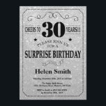 Verrassend 30th Birthday Black en Silver Glitter Kaart<br><div class="desc">Verrassend 30th Birthday Invitation Black en Silver Glitter Typografie. Zwart en zilver glitter achtergrond. Volwassen verjaardag. Mannelijke Mannen of vrouwen: Birthday. Kinder jongen of meisje Lady Teen Teenage Bday Invite. 13e 15e 16e 18e 21e 30e 40e 50e 60e 70e 80e 90e 100e. Elke leeftijd. Voor verdere aanpassing, te klikken gelieve...</div>