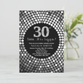 Verrassend 30th Birthday Black en Silver Glitter Kaart (Staand voorkant)