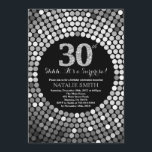 Verrassend 30th Birthday Black en Silver Glitter Kaart<br><div class="desc">Verrassend 30e verjaardag uitnodiging. Black and Silver Glitter. Silver Diamond. Volwassenenfeest. Voor mannen of vrouwen. Voor verdere aanpassing,  te klikken gelieve de knoop "van de Aanpassing het"en ons ontwerphulpmiddel te gebruiken om deze sjabloon te wijzigen.</div>