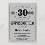 Verrassend 30th Birthday Black en Silver Grey Kaart<br><div class="desc">Verrassend 30th Birthday Invitation Black en Silver Grey Typografie. Zwarte en Zilver grijze achtergrond. Volwassen verjaardag. Mannelijke Mannen of vrouwen: Birthday. Kinder jongen of meisje Lady Teen Teenage Bday Invite. 13e 15e 16e 18e 21e 30e 40e 50e 60e 70e 80e 90e 100e. Elke leeftijd. Voor verdere aanpassing, te klikken gelieve...</div>