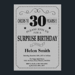Verrassend 30th Birthday Black en Silver Grey Kaart<br><div class="desc">Verrassend 30th Birthday Invitation Black en Silver Grey Typografie. Zwarte en Zilver grijze achtergrond. Volwassen verjaardag. Mannelijke Mannen of vrouwen: Birthday. Kinder jongen of meisje Lady Teen Teenage Bday Invite. 13e 15e 16e 18e 21e 30e 40e 50e 60e 70e 80e 90e 100e. Elke leeftijd. Voor verdere aanpassing, te klikken gelieve...</div>