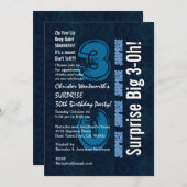 Verrassend 30th Birthday Blue en White 106N Kaart (Voorkant / Achterkant)