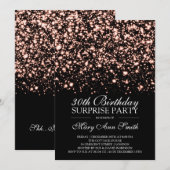 Verrassend 30th Birthday Roos Gold Midnight Glam Kaart (Voorkant / Achterkant)