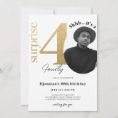 Verrassend 40e Gold-uitnodiging met foto Kaart (Voorkant)