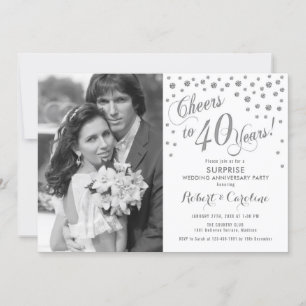 Verrassend 40e Jubileum met Photo Silver White Kaart