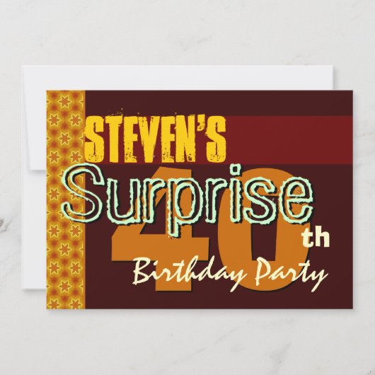 Verrassend 40e verjaardag goud en chocolade sterre kaart (Voorkant)