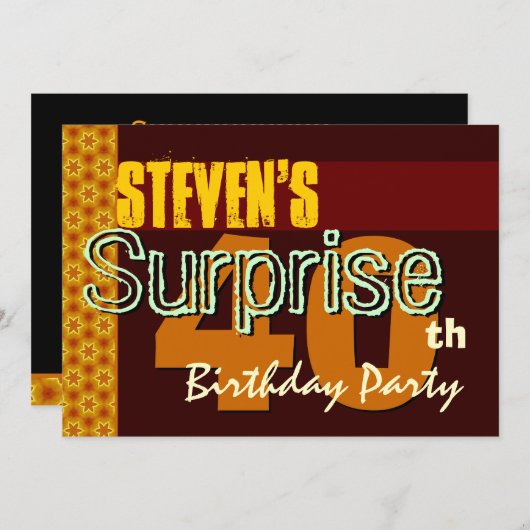 Verrassend 40e verjaardag goud en chocolade sterre kaart (Voorkant / Achterkant)