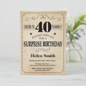 Verrassend 40e verjaardag Rustic  Retro Kaart (Staand voorkant)