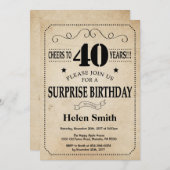 Verrassend 40e verjaardag Rustic  Retro Kaart (Voorkant / Achterkant)