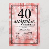 Verrassend 40e verjaardag Uitnodiging rood glitter