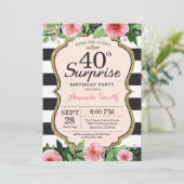 Verrassend 40e verjaardag Uitnodiging voor vrouwen (Staand voorkant)