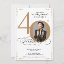 Verrassend 40e verjaardag White Gold Elegant Custo